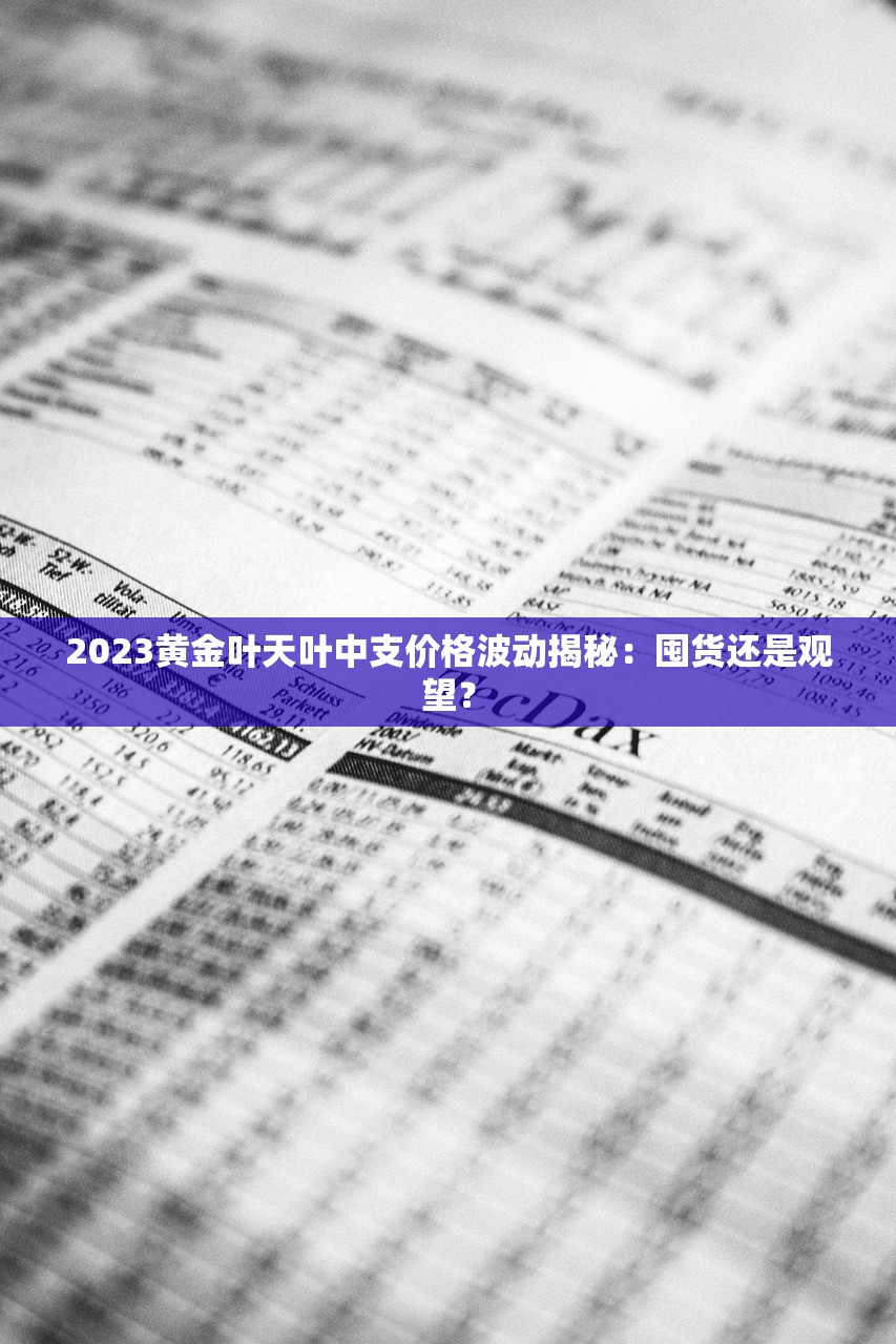 2023黄金叶天叶中支价格波动揭秘：囤货还是观望？