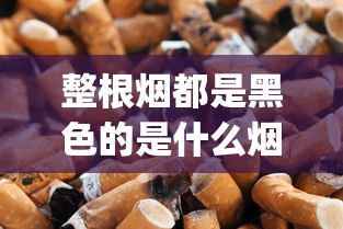 整根烟都是黑色的是什么烟_野烟叶的功效与作用_外烟售卖店